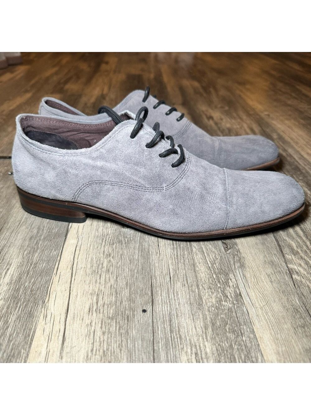 John Varvatos suede gray lace up shoes SZ 9.5